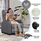 Yaheetech Set of 2 Modern PU Leather Recliner Sofas for Living Room, Bedroom