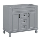 36 Modern Bathroom Vanity with Top Sink and Mirror Cabinet,2 Doors and 2 Drawers