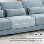 Oversized Deep Seat Sectional Sofa with Reversible Chaise,Convertible L-shaped Couch,Blue