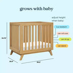 daVinci Otto 3-in-1 Convertible Mini Crib with 4 Mattress