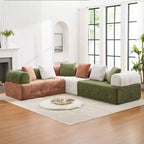 110.23 in. W Colorblock Modular 4-Seater Chenille Sofa with Curved Armrests