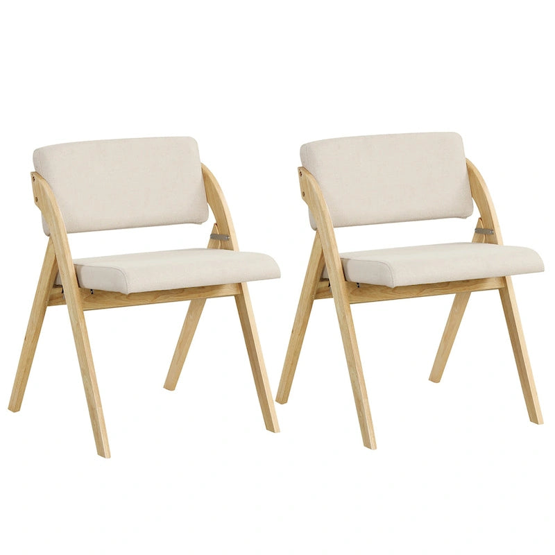 Gymax Set of 4 Dining Chairs Folding Kitchen Chair w/ Rubber Wood Legs