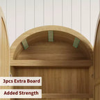 71 High Arched Bookcase, Wooden Arched Bookshelf With Doors and Drawers, Large Arched Display Bookcase With Storage, Suitable for Office Living Room