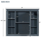 36 Modern Bathroom Vanity with Top Sink and Mirror Cabinet,2 Doors and 2 Drawers