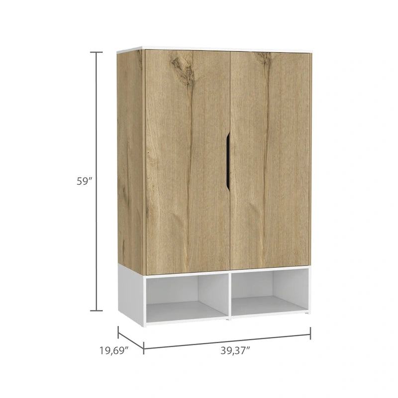 FM Furniture Rose Double Armoire with Hanging Rod