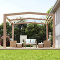 11x13 Outdoor Pergolas with Adjustable Louvered Roof, Reinforced Aluminum Frame, Outdoor Gazebo for Deck Patio Backyard Garden