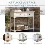 The Misty Moon Daisy Series Console Table Traditional Design with Two Drawers and Bottom Shelf (Espresso)