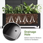 MAYEERTY Planter Box with Trellis Iron Black Louvered Classic Style 47x47x16in 3-Piece Set