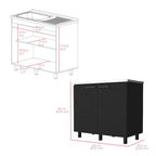 Napoles-2 39 Wide Double Door Utility Sink Stainless steel - N/A