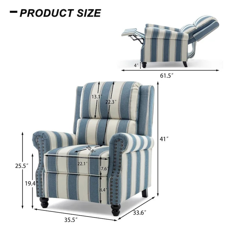 2 Set Modern Padded Seat Recliner Chair with PU Leather/Fabric