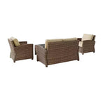 Bradenton 4pc Outdoor Wicker Conversation Set - Crosley