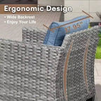 Ovios Tampa 8pc Wicker Outdoor Patio Furniture Conversation Sofa Set with Swivel Chairs and Cushions