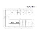 Kitchen Elegant Collection Black Color Base Size 11Ft Wide - 135x24