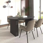 Okak 78IN Extendable Dining Table for 4-8 People, Kitchen Table with Wooden Strip Base, Foldable Table for Living Room, Dining Room