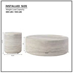 Round Coffee Table Faux MARS Pattern Cocktail Table Center Table Accent Table Sofa Side Table End Table - ModernLuxe