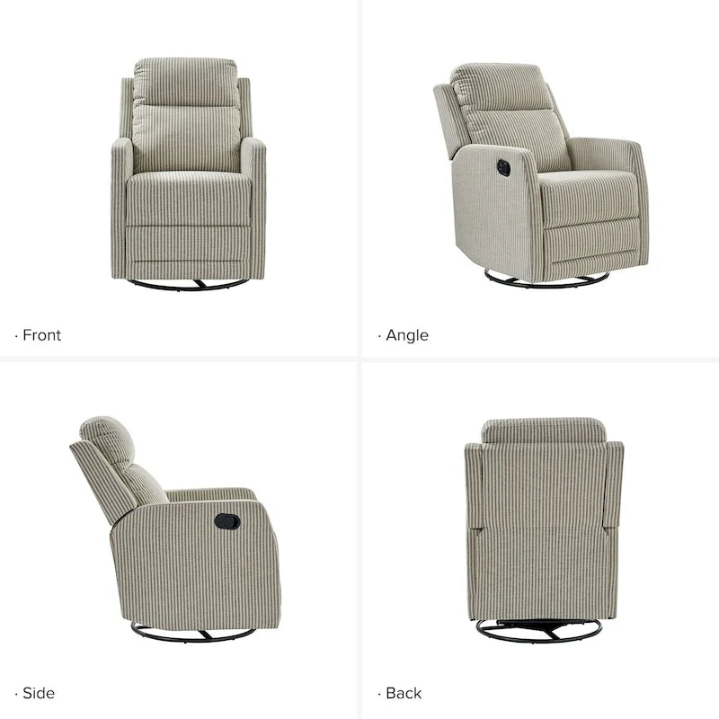 Diana Modern Polyester 360-degree Swivel Rocker Recliner by HULALA HOME