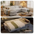 104 U-Shaped Convertible Sleeper Sofa Bed with Storage