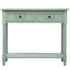The Misty Moon Daisy Series Console Table Traditional Design with Two Drawers and Bottom Shelf (Espresso)