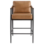 Spruce&Spring Modern Counter Stools with Arm & Metal Frame Set of 2