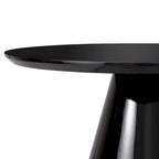 Modern Cone Coffee Table for Living Room, High Gloss Finish, 35.4in Diameter, Black or White