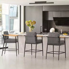 Spruce&Spring Modern Counter Stools with Arm & Metal Frame Set of 2