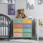 Sorbus 8 Drawers Dresser- Storage Unit with Steel Frame, Wood Top, Fabric Bins - for Bedroom, Closet, Office and more