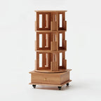 Wooden Vertical Narrow Rotating Bookcase