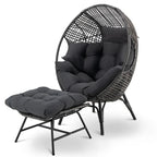 FINCATI Indoor Eggs Chair, 440 lbs Egg Chair Outdoor, Oversized Egg Chair with Ottoman, Luxury Cozy Egg Chair with Foot Rest