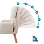 Okak Modern Accent Chair Living Room Chair with Ottoman and Adjustable Backrest Comfy Upholstered Armchair for Lounge Office Bedroom