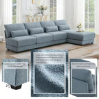 Oversized Deep Seat Sectional Sofa with Reversible Chaise,Convertible L-shaped Couch,Blue