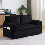 64.5 3-in-1 Convertible Corduroy Sleeper Sofa Bed with Pullout Bed