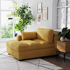 Oversize Corduroy Chaise Lounge Modular Sectional Sofa with Pillow