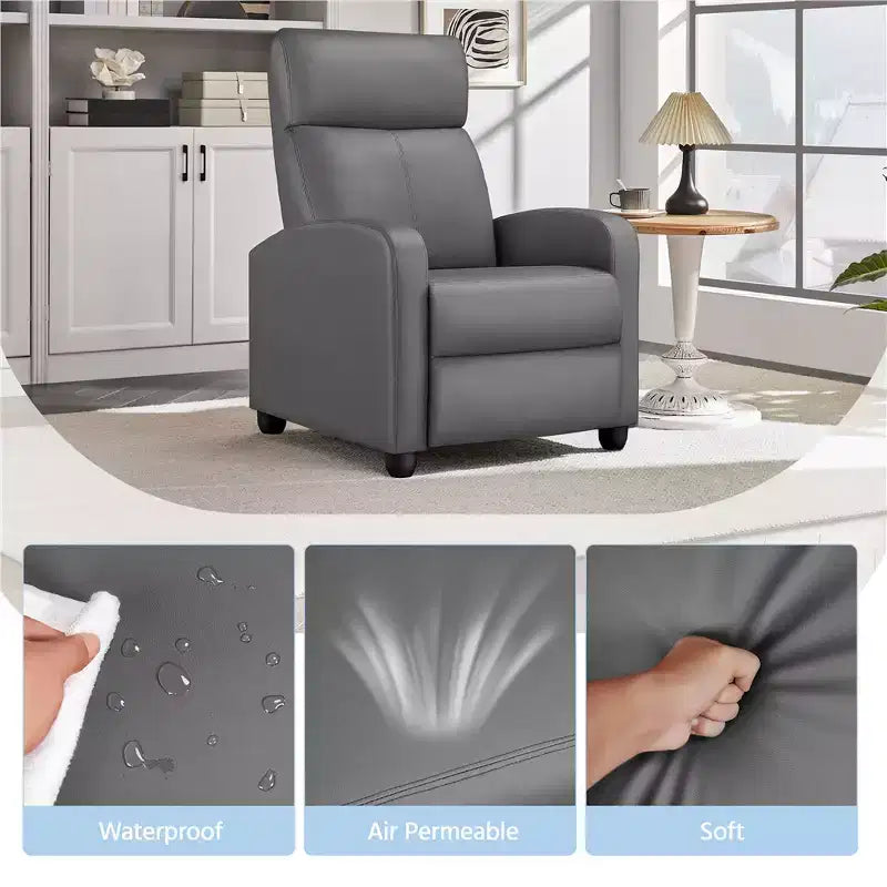 Yaheetech Set of 2 Modern PU Leather Recliner Sofas for Living Room, Bedroom