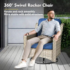 XIZZI 9-piece Outdoor Patio Furniture Conversation Set with Swivel Chair