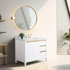 Vanity Art Bathroom Vanity with Ceramic Sink and Engineered Marble Top