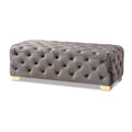 Gracewood Hollow Solanki Velvet Fabric Ottoman Bench