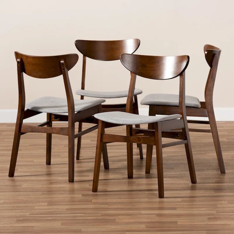 Parlin Mid-Century Modern Transitional 4-Piece Dining Chair Set