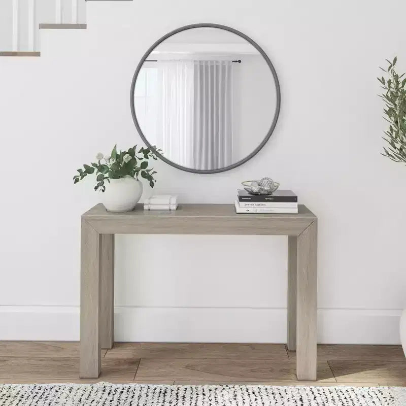 Plank+Beam 46 Modern Solid Wood Console Table, Narrow Entryway Table, Behind The Couch