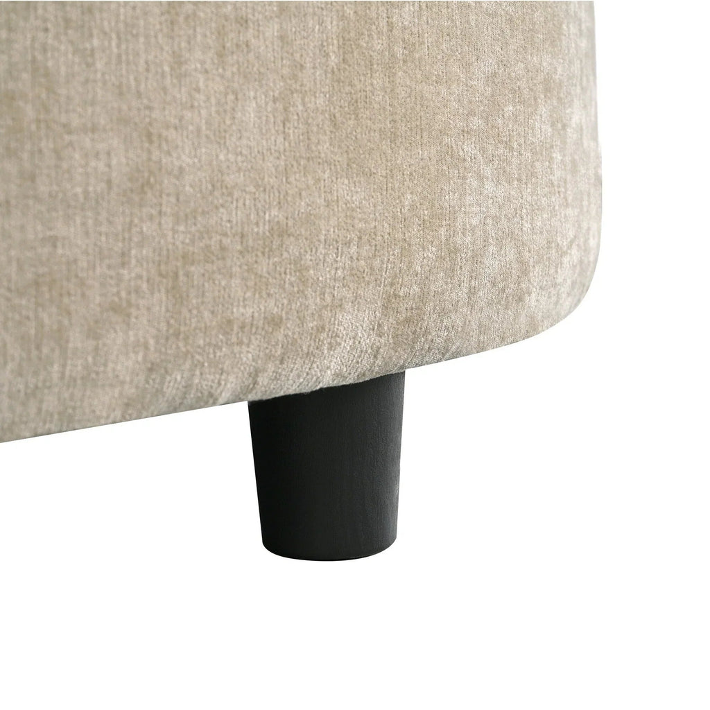 Chenille Chaise Lounge Sofa Bed, Upholstered Sofa Couch with Tufted Backrest and 2 Detachable Pillows for Living Room