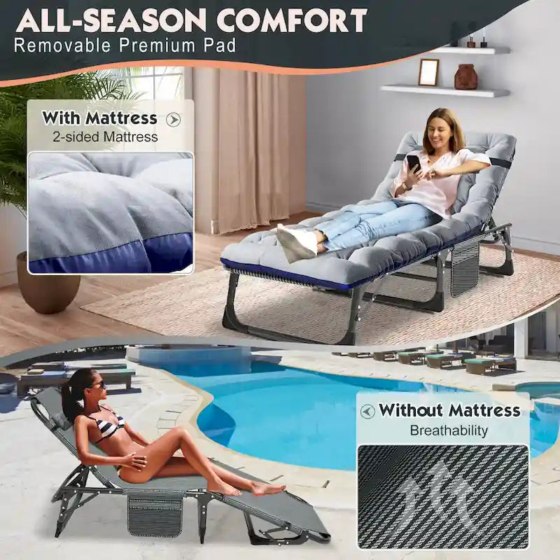 DoCred Upgraded Thicked Folding Camping Cot with Thicked Mattress