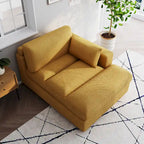 Oversize Corduroy Chaise Lounge Modular Sectional Sofa with Pillow