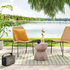 4pc Wicker Stack Armless Patio Dining Chairs Brown - Threshold?