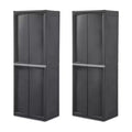 Sterilite 2 Pack Adjustable 4-Shelf Garage Storage Cabinet Bin Organizer, Gray