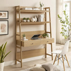 Office Desk with Bookshelf and Storage Drawers