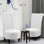 AVAWING Set of 2 Throne Royal Chair Thick Padding and Rubberwood Legs