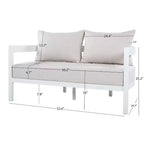 Christopher Knight Home Althea 5 Piece Modern Outdoor Curved Aluminum Conversation Set with Glass Coffee Table