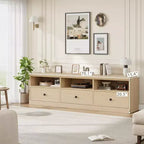 70 Mid-Century Modern Entertainment Center with Storage Drawer & Open Shelves