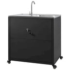 Outdoor Movable Kitchen Sink Patio Modular Kitchen Sink Station with Cabinet