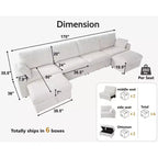 Dyonery Modular Corduroy Sectional Sofa with Washable Covers