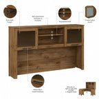 Bush Furniture Somerset 60W L Shaped Desk with Storage Hutch